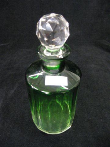 Appraisal: Baccarat Crystal Emerald-to-Clear Cologne Bottle panel cut signed excellent