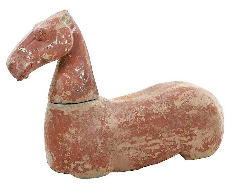 Appraisal: Large Chinese Earthenware Horse Head and Torso possibly Han dyansty