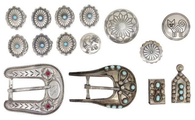 Appraisal: lot of Southwest silver jewelry including sterling belt buckle Holland's