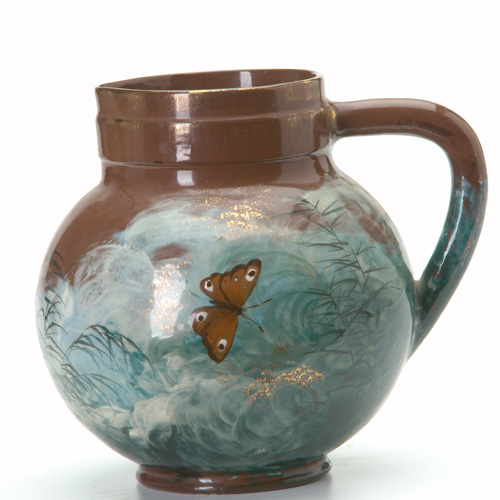 Appraisal: ROOKWOOD Early Jug painted by Matt Daly with butterflies and