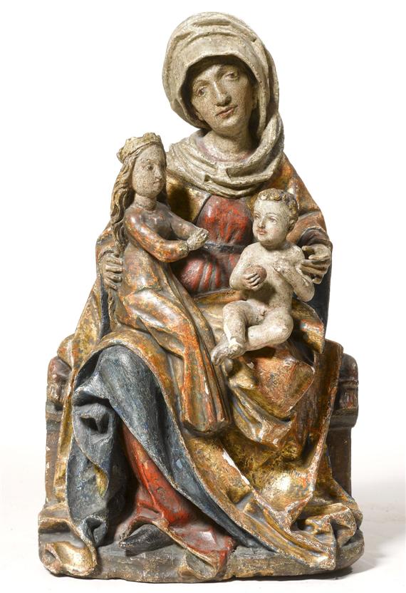 Appraisal: THE VIRGIN AND CHILD WITH ST ANNE late Gothic Austria