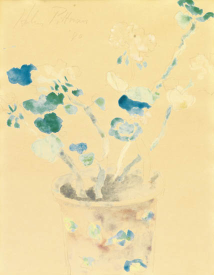 Appraisal: HOBSON PITTMAN Geranium Watercolor on paper x mm x inches