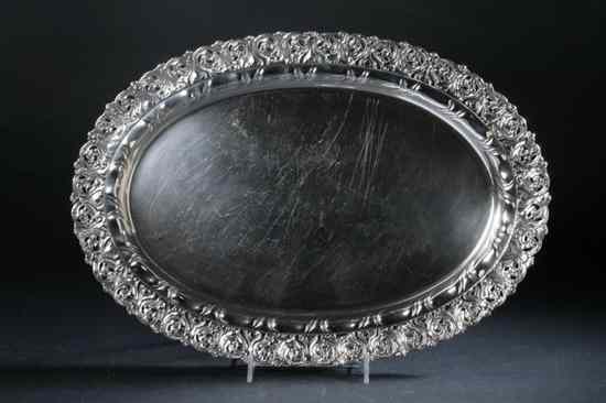 Appraisal: J E CALDWELL CO STERLING SILVER PLATTER Oval with lobed