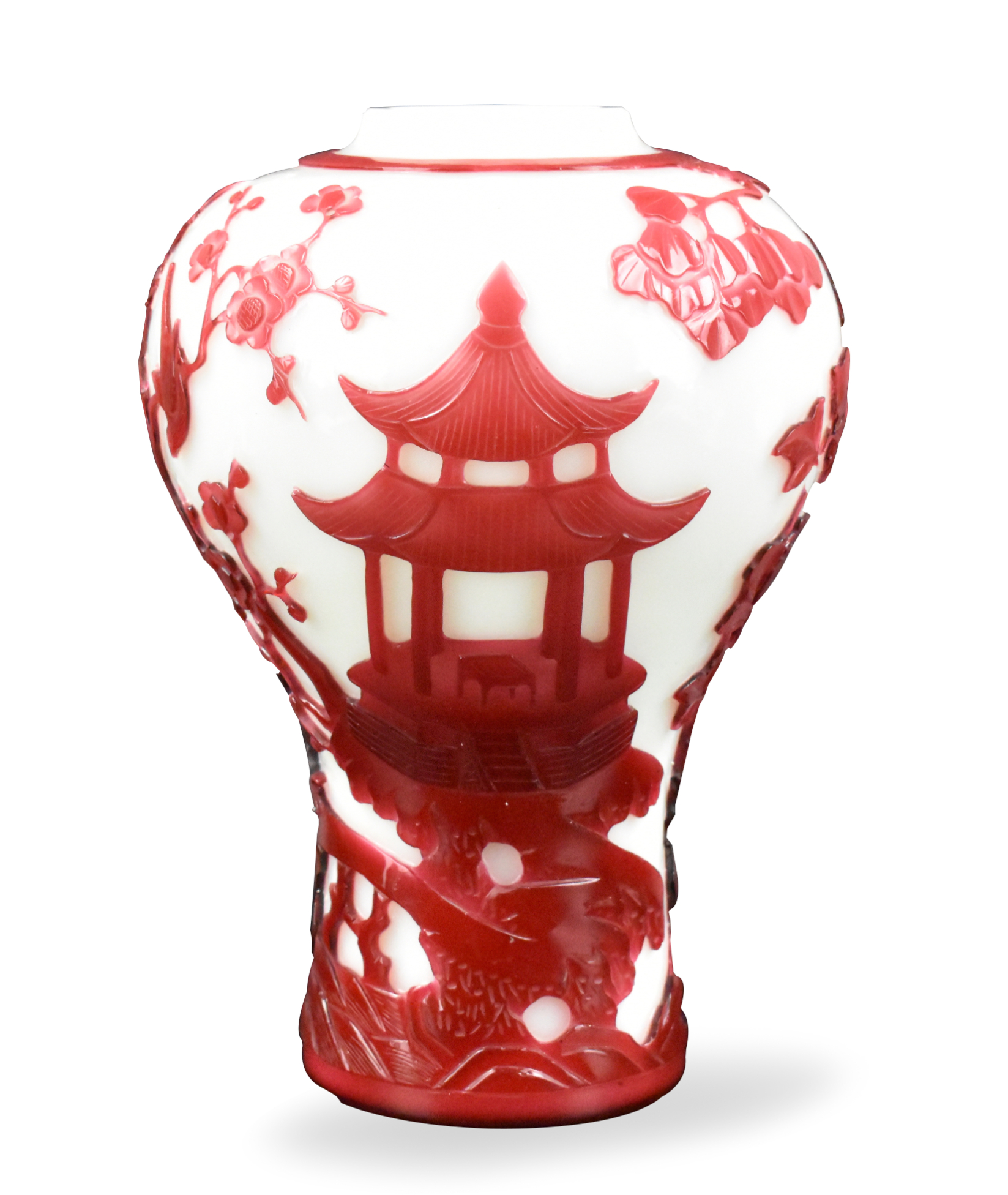 Appraisal: A Chinese peking glass meiping style vase dating from the