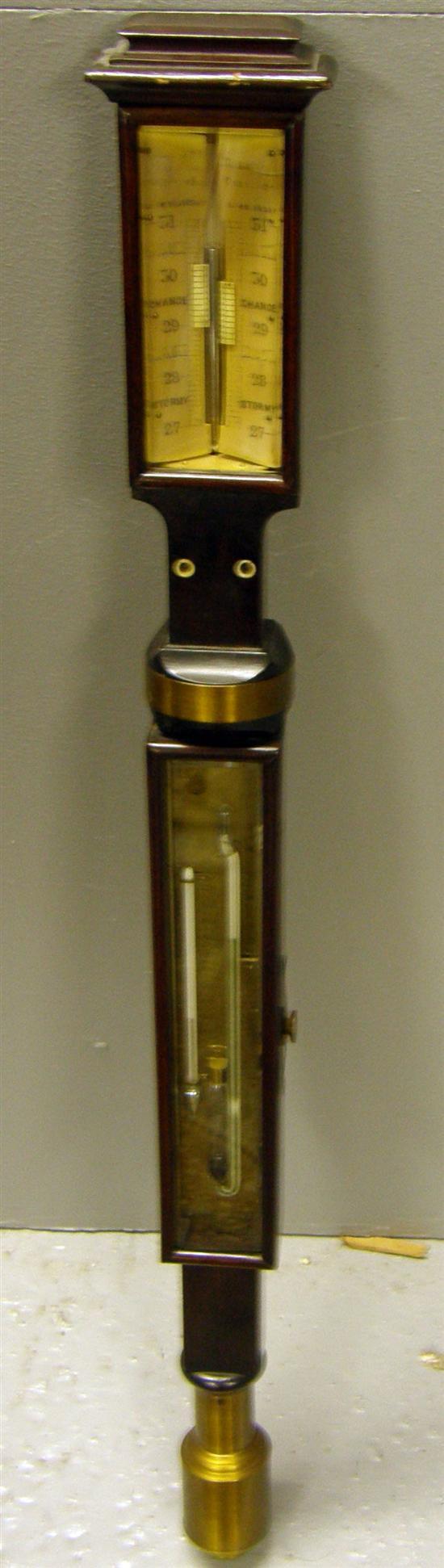 Appraisal: Victorian Scottish rosewood mercury marine stick barometer by Gebbie Co