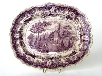 Appraisal: Staffordshire purple transfer printed platter joseph heath co th century