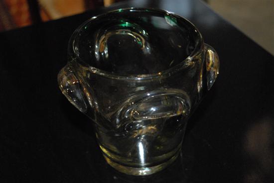 Appraisal: NOVARO JEAN CLAUDE Thick walled clear glass vase with internal