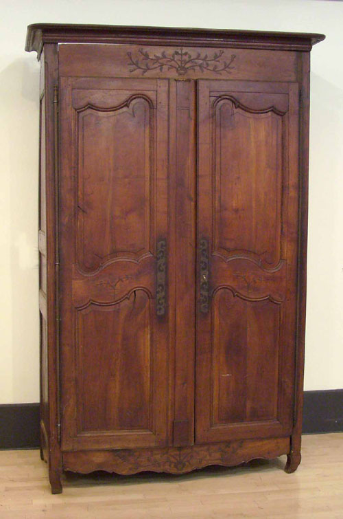 Appraisal: French fruitwood wardrobe th c