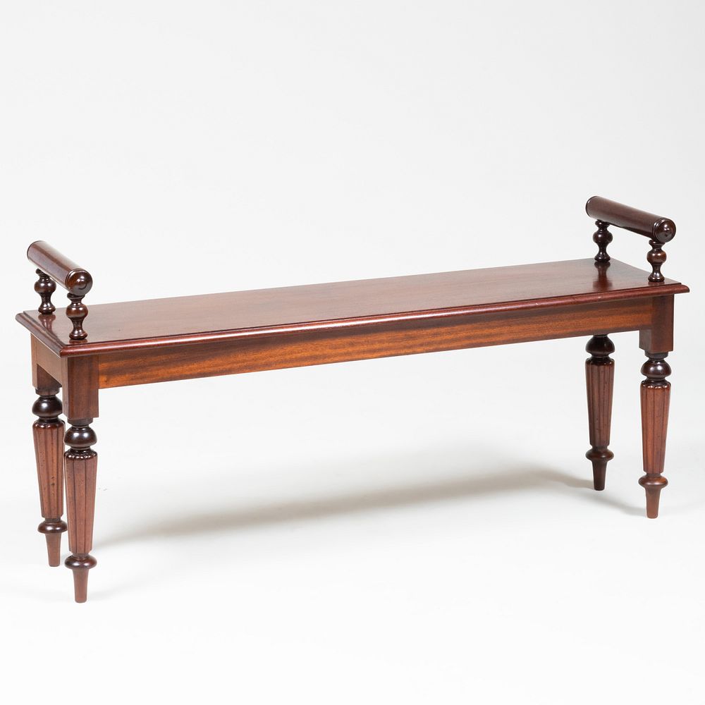 Appraisal: Regency Style Mahogany Bench of Recent Manufacture x x in