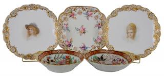 Appraisal: Pair Samuel Alcock Plates and Three English Porcelains English th