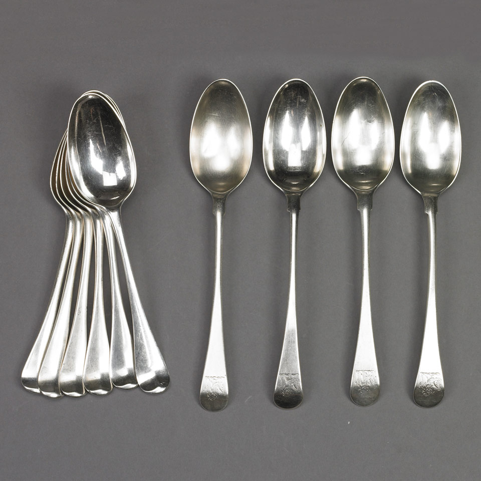 Appraisal: Ten Mid-Georgian Silver Hanoverian and Old English Pattern Table Spoons