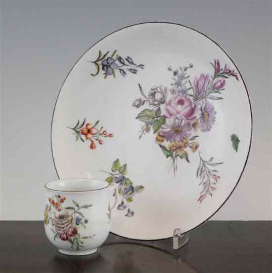 Appraisal: A Chelsea saucer dish mid th century typically painted with