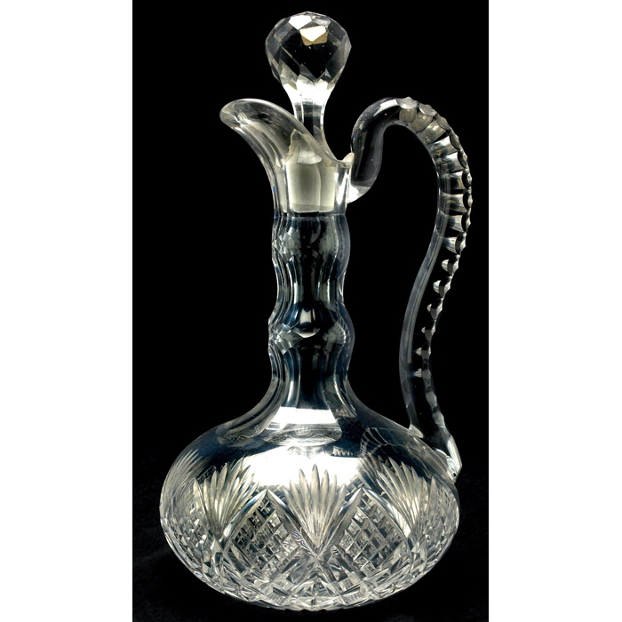 Appraisal: Cut Glass decanter tall form with strawberry and diamond designs