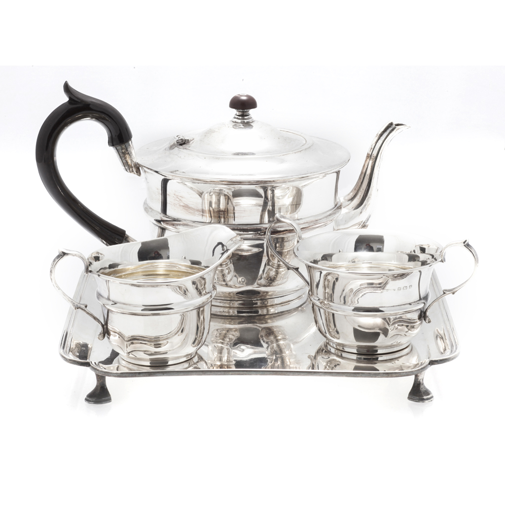 Appraisal: A four piece tea service Raeno Silver Plate Co Ltd