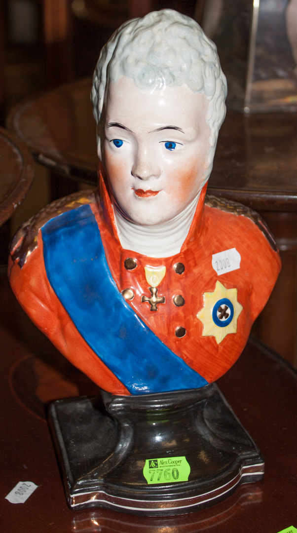 Appraisal: Polychrome plaster bust of Alexander