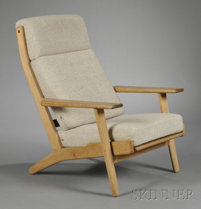 Appraisal: Hans Wegner High-back Easy Chair White oak GE A Getama