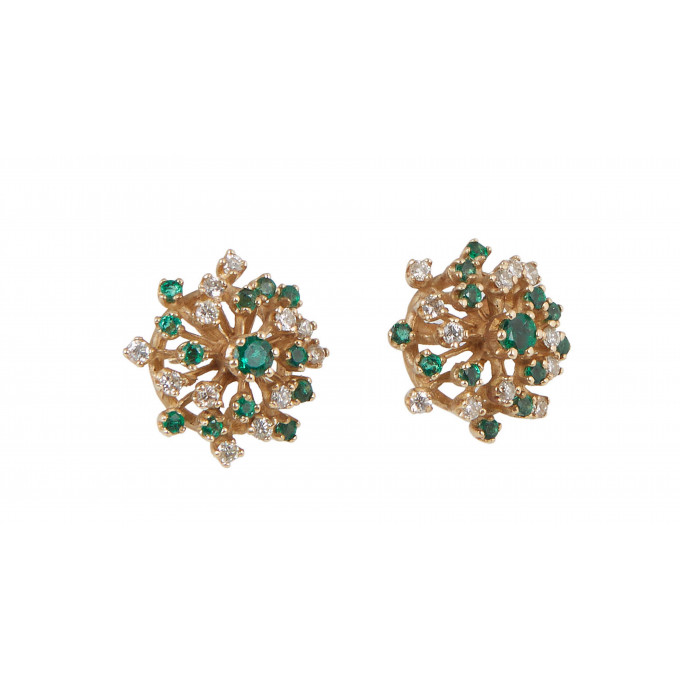 Appraisal: Pair of K Yellow Gold Starburst Earrings of sloping form