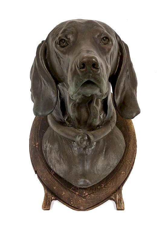 Appraisal: A Head Study depicting a Hound Height inches A Head