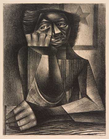 Appraisal: CHARLES WHITE - Awaiting His Return Lithograph on wove paper