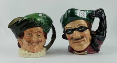 Appraisal: Royal Doulton Large Character Jugs Cavalier D and Dick Turpin