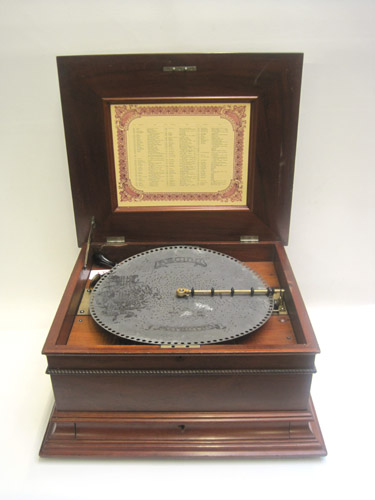 Appraisal: TABLE MODEL DISC MUSIC BOX attributed to The Regina Music