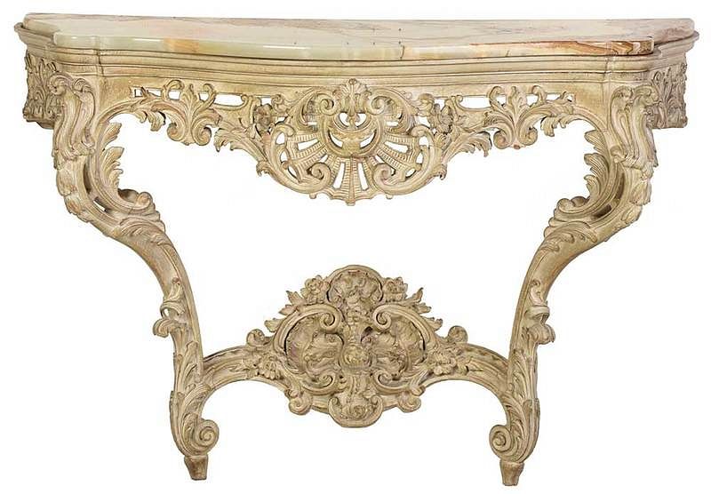 Appraisal: Louis XV Style Carved and Painted Console Italian or French