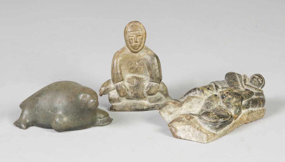 Appraisal: Pcs Inuit Art L to R Seal by Simeonie Metiq