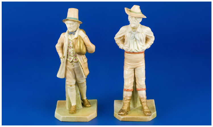 Appraisal: Two Royal Worcester Figures Welsh Man Dated From The Countries