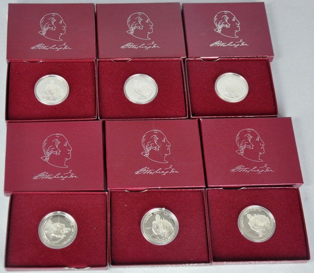 Appraisal: Six Washington Commemorative Half DollarsAll in Proof Grades In original