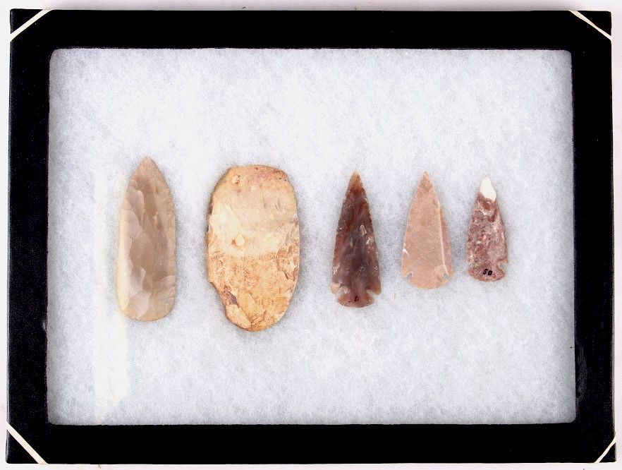 Appraisal: Native American Buffalo Skinner and Spear Points For your consideration