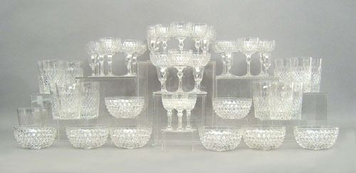 Appraisal: Large group of colorless glass stemware