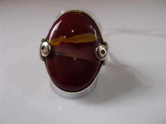 Appraisal: A JASPER SET DRESS RING CRAFTED IN STERLING SILVER