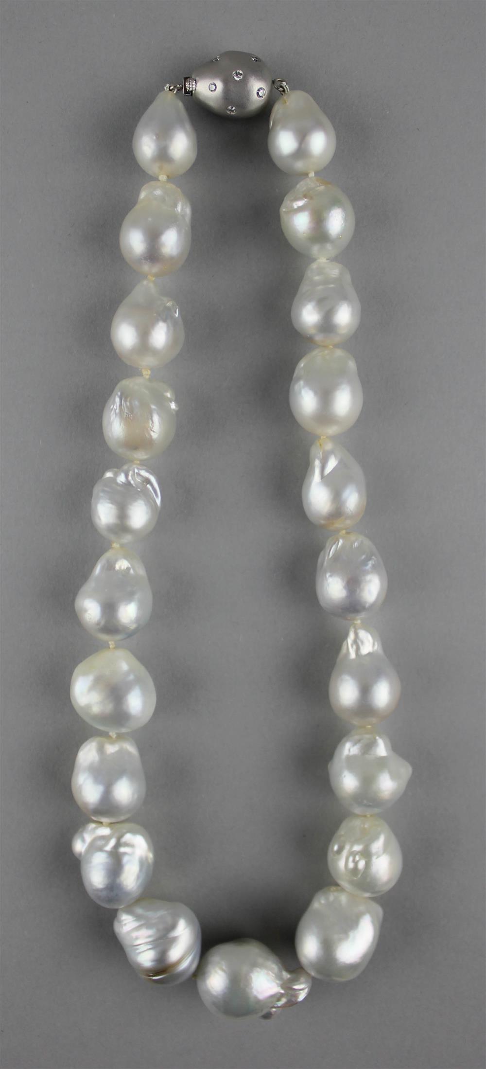 Appraisal: SOUTH SEA BAROQUE PEARL NECKLACE