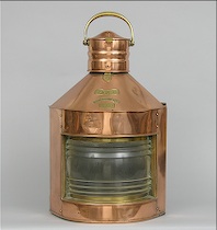 Appraisal: Brass and Copper Ship Lantern ca th th Century Shiny