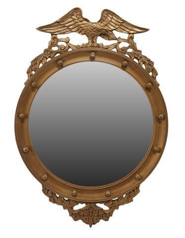 Appraisal: Federal style giltwood wall mirror having an eagle surmounting the