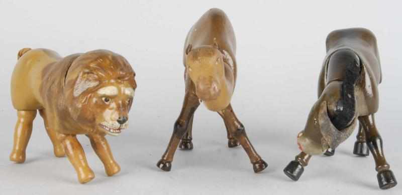 Appraisal: Lot of Schoenhut Animals Description Includes a single-hump camel carved