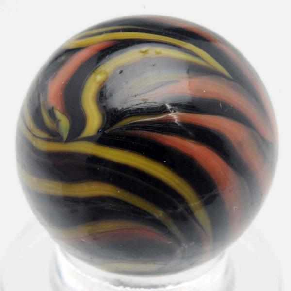 Appraisal: Christensen Agate Tri-Color Flame Marble Black base with salmon and