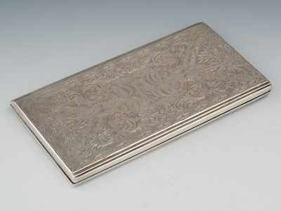 Appraisal: A Large Japanese Silver Cigarette Case Of rectangular shape with