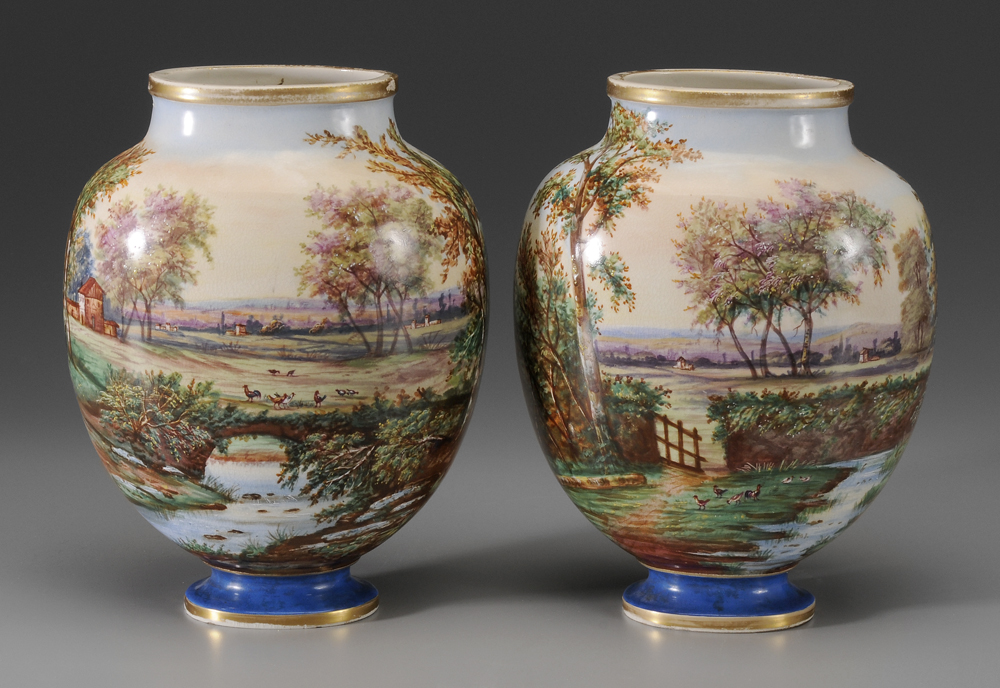 Appraisal: Pair Porcelain Vases English or Continental late- th early- th