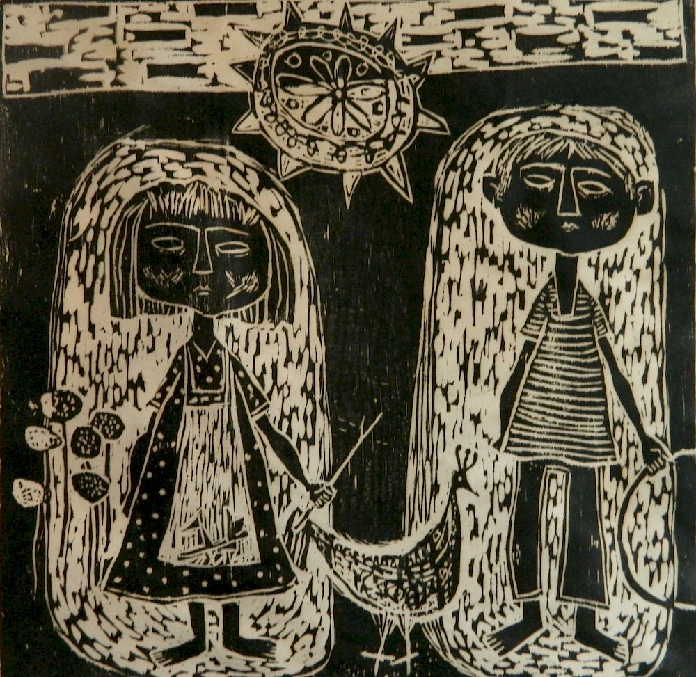 Appraisal: Vytautas Ignas woodcut Vytautas Ignas Lithuanian American - - Two