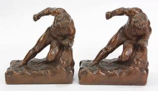 Appraisal: Kathodian Bronze Works Gladiator bookends Kathodian Bronze Works Gladiator bookends