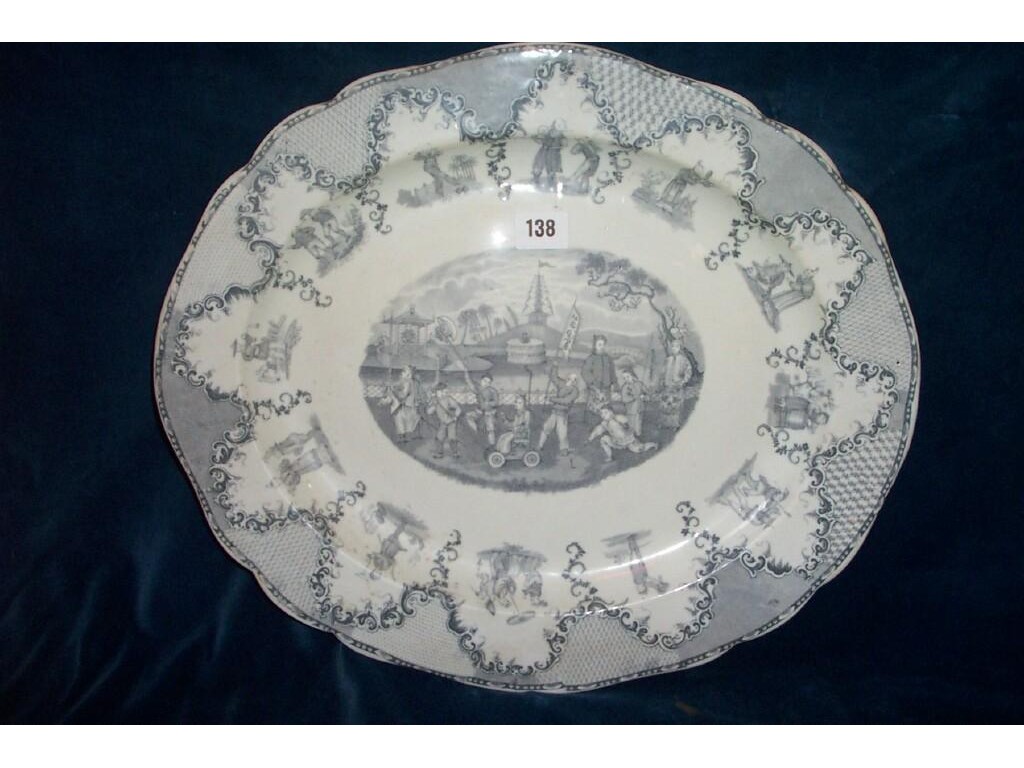 Appraisal: An early th century meat plate of oval form with