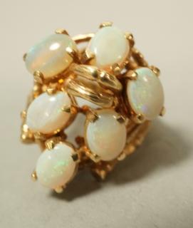 Appraisal: K Gold Opal Cluster Cocktail Ring Size K Gold Opal