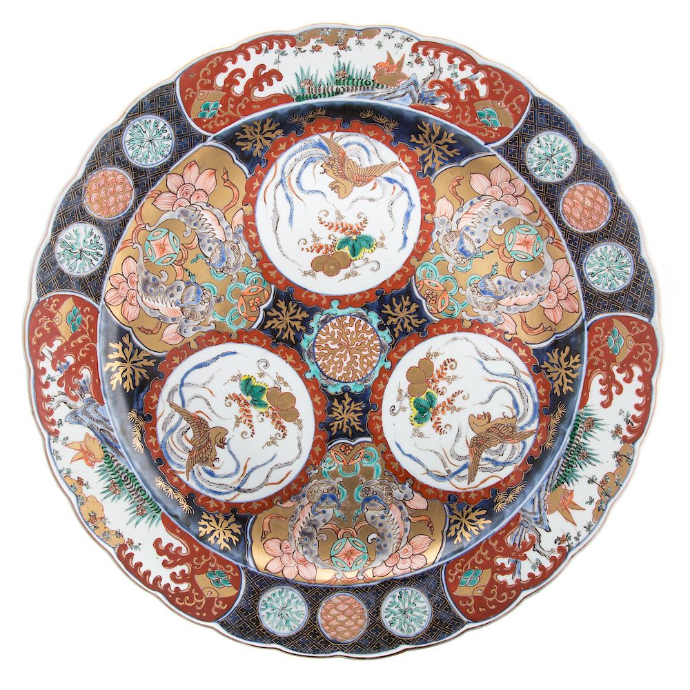 Appraisal: Large Japanese Imari Porcelain Charger second half- th century elaborately