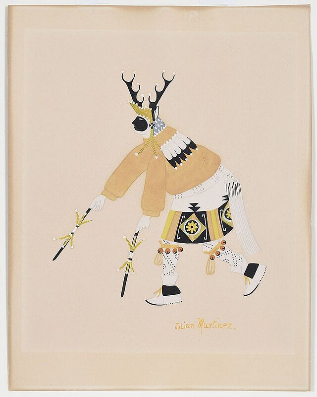 Appraisal: Julian Martinez New Mexico - Deer Dancer signed lower right