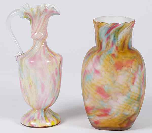 Appraisal: Stevens and Williams Glass Vase Plus American an unmarked art