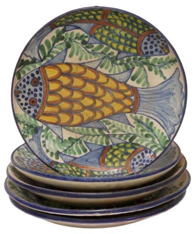 Appraisal: lot of Talavera pottery plates Mexico all hand-painted with fish