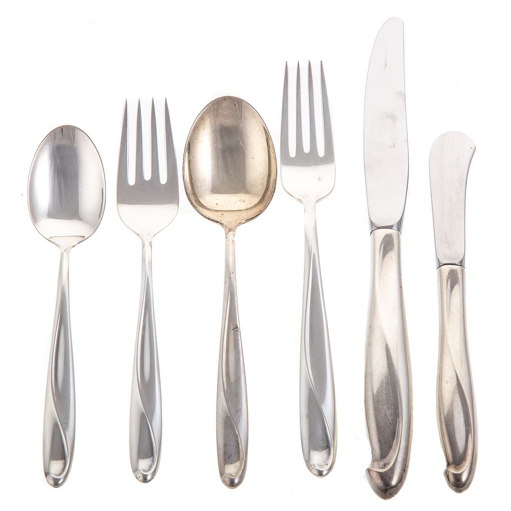 Appraisal: Reed Barton Sterling Silver Sculpture flatware service including eight dinner