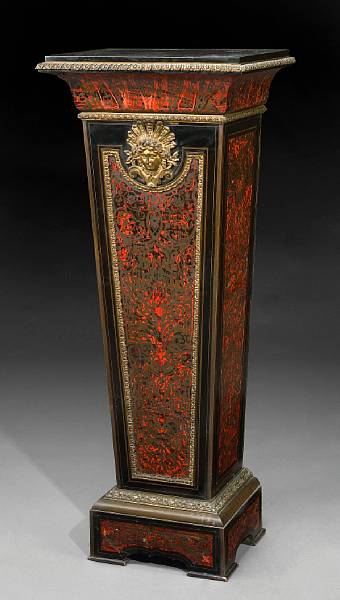 Appraisal: A Napoleon III gilt bronze mounted Boulle decorated ebonized pedestal