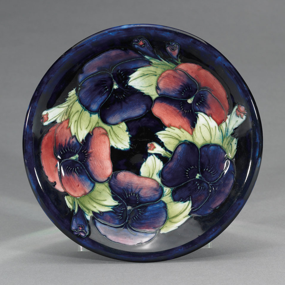 Appraisal: Moorcroft Pansy Plate c impressed marks painted initials in blue